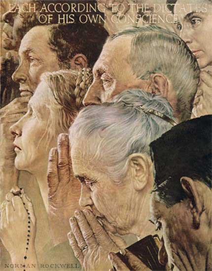 Normal Rockwell's "Freedom to Worship"  (1943)
